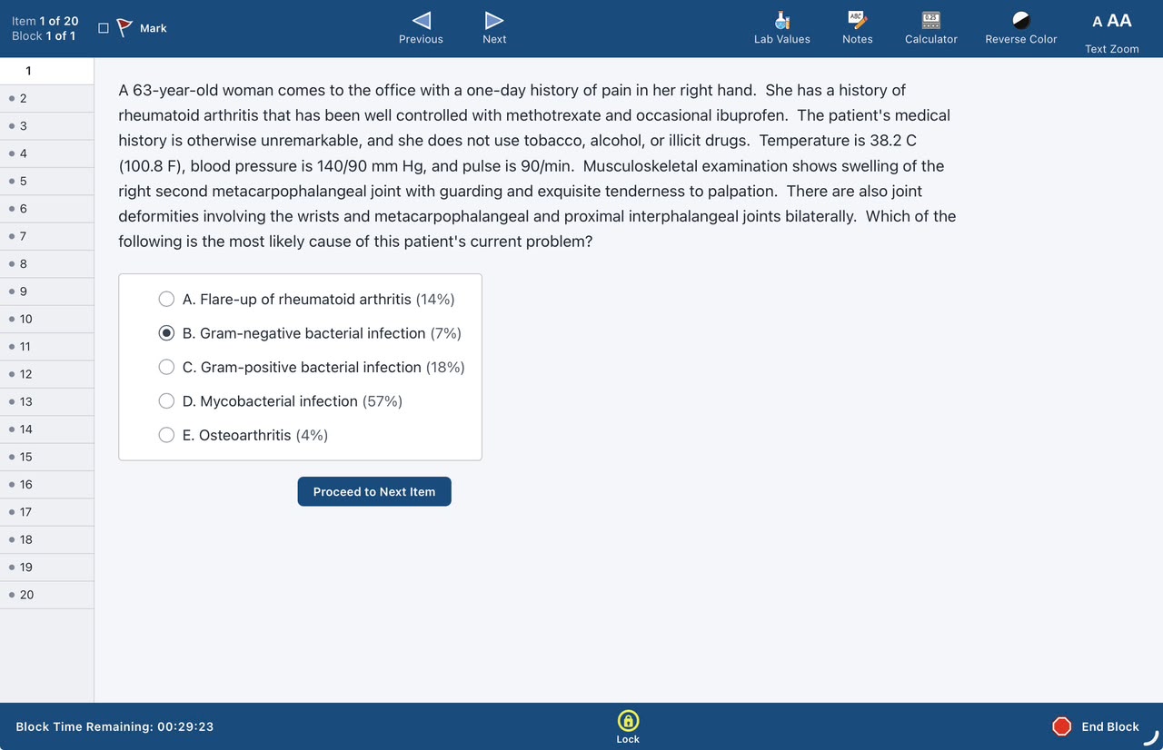 StepFighter Exam mode with Prometric-style interface